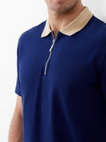 F C  Elastane Half Zip Pique Polo