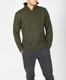 IrelandsEye Half Zip Sweater Green Marl