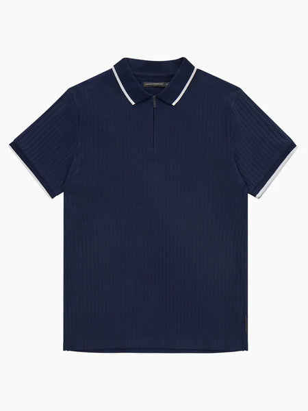 French Connection Drop Needle Polo Navy