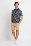 Brakeburn  Striped Polo Navy