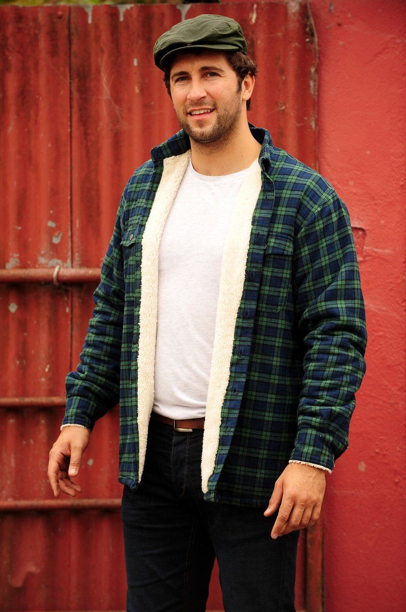 Mens sherpa flannel sale