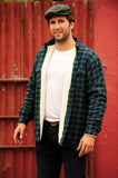 Collar Fleece Lined Flannel Shirts Men’s Green Tartan - Blackwatch (LV6)