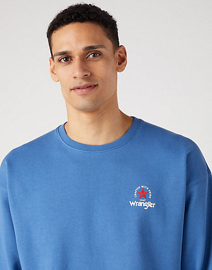 Wrangler Logo Crew Sweat Blue - Main Image