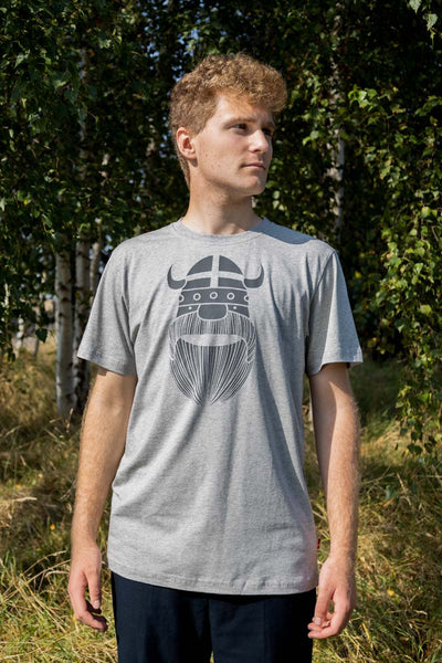Dane Viking Head Black on Grey