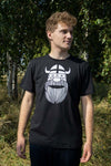 Dane Viking Head White On Black