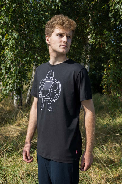 Dave Viking Full Body White on Black