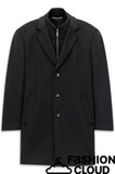 BUGATT1 WOOL/MIX COAT WITH  INLAY NAVY
