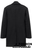 BUGATT1 WOOL/MIX COAT WITH  INLAY NAVY