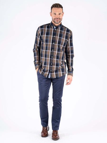Pre End Rome Ls Shirt Navy/Brown