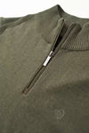 BUGATTI COTTON CASHMERE  HALF ZIP FERN