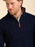 BRAKEBURN ANSWORTH QUARTER ZIP Navy