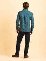 Brakeburn Benbecula Printed Shirt Teal