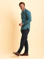 Brakeburn Benbecula Printed Shirt Teal