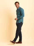 Brakeburn Benbecula Printed Shirt Teal