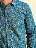 Brakeburn Benbecula Printed Shirt Teal
