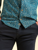 Brakeburn Benbecula Printed Shirt Teal