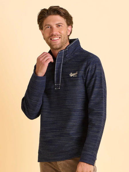 BRAKEBURN Waymouth 1/4 ZIP SWEAT Navy