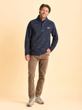 BRAKEBURN Waymouth 1/4 ZIP SWEAT Navy