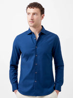 French Connection Cutaway Collar Stretch Blue