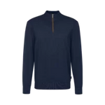 BUGATTI COTTON CASHMERE  HALF ZIP INDIGO