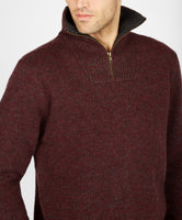 IrelandsEye Half Zip Sweater Claret Marl