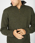 IrelandsEye Half Zip Sweater Green Marl