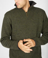 IrelandsEye Half Zip Sweater Green Marl