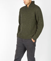 IrelandsEye Half Zip Sweater Green Marl