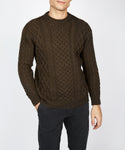 IrelandsEye Knitwear Blasket Aran Sweater Forrest Marl