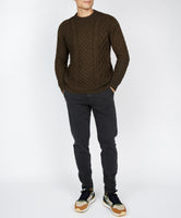 IrelandsEye Knitwear Blasket Aran Sweater Forrest Marl