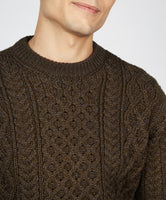 IrelandsEye Knitwear Blasket Aran Sweater Forrest Marl