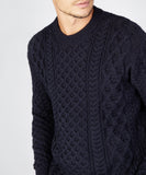 IrelandsEye Knitwear Blasket Aran Sweater Navy