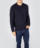 IrelandsEye Knitwear Blasket Aran Sweater Navy