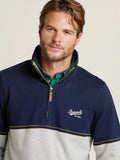 BRAKEBURN COLOUR BLOCK 1/4 ZIP SWEAT