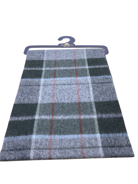 Failsworth Lambswool Check Scarf Green/Grey