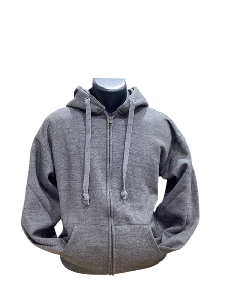 CottonRidge Plain Full Zip Hoodie Charcoal