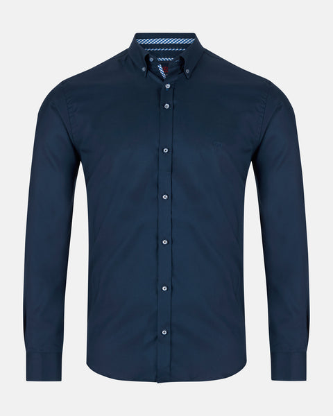 Andre Rhine/Oslo LS Shirt Plain Navy