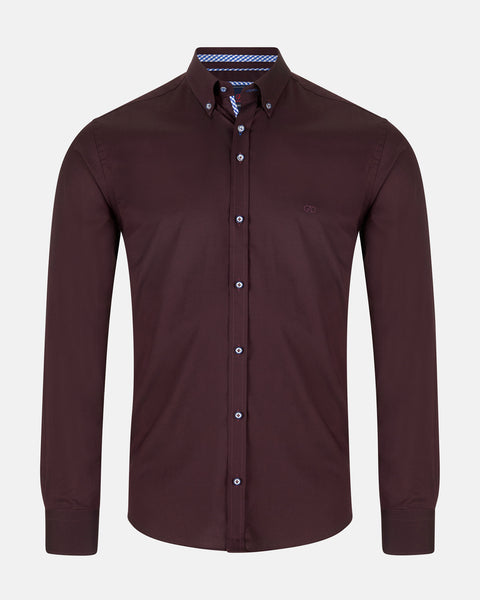 Andre Rhine LS Shirt Plain Burg