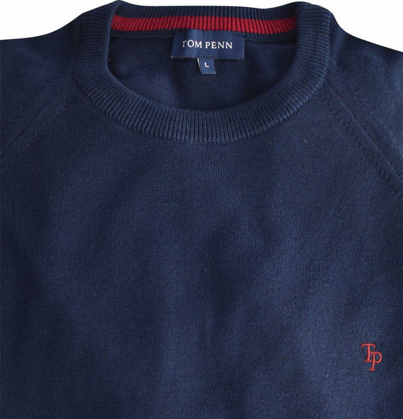 Tom Penn TPO69K Plain Crew Neck Navy