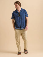 Brakeburn Embroidered SS Shirt Navy