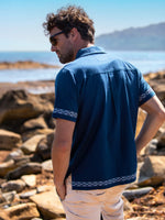 Brakeburn Embroidered SS Shirt Navy