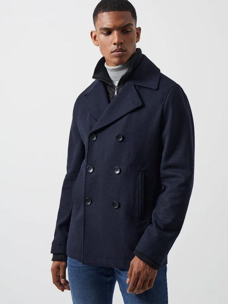 High collar top pea coat