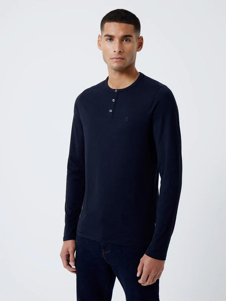 French Connection Henley Long Sleeve Top Navy