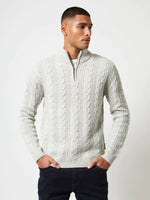French Connection Half Zip Cable Knit