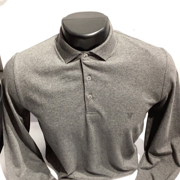 French Connection long Sleeve Polo Grey