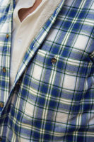 Collar Fleece Lined Flannel Shirt Men’s Douglas Blue Tartan (LV38)