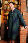 Lee Valley Flannel Men's Nightshirt - LV6 Green Tartan Blackwatch