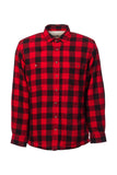 Collar Fleece Lined Flannel Shirt Men’s Red Black Check